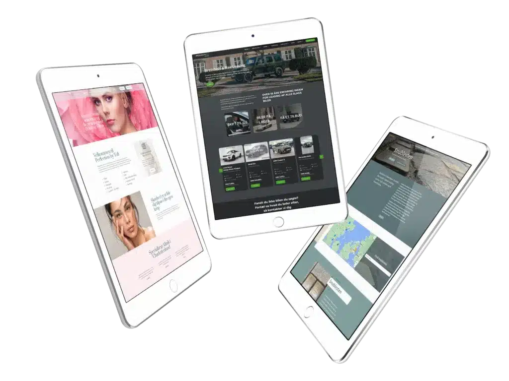 Flash Marketing Breinholt Snublesten og Perfection by Toft hjemmeside design ipad