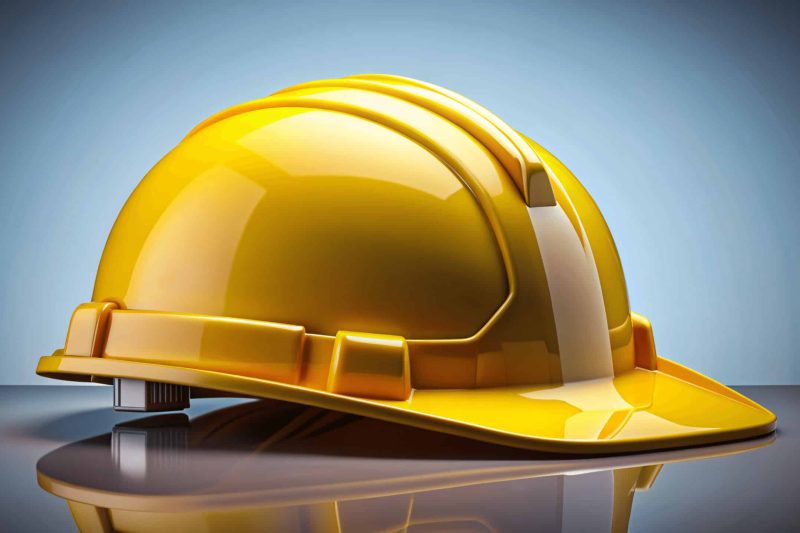 yellow helmet isolated, safety construction work concept design